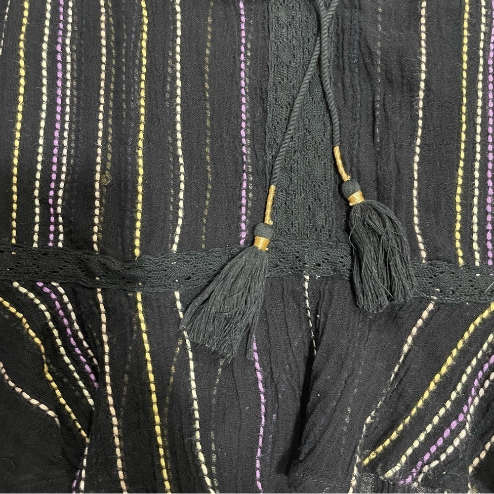 Michael Stars Anthropologie Embroidered Tassel Sleeveless Blouse - Picture 2 of 6